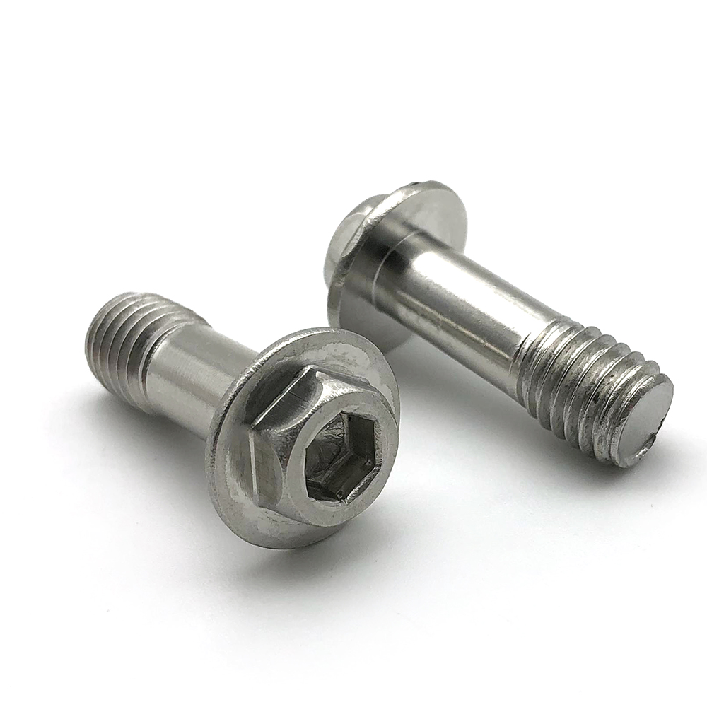 304不銹鋼內六角凹腦法蘭螺絲外六角凹穴半牙法蘭螺栓